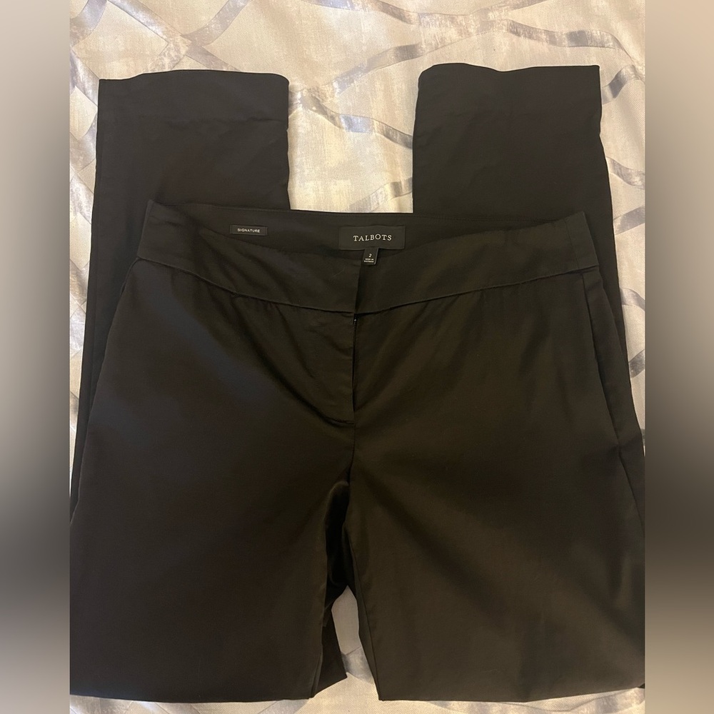 Talbots size 2 black trousers.  Faux back pockets.